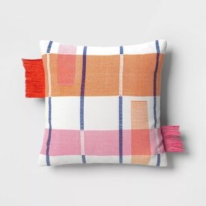18"x18" Blocks & Stitches Square Outdoor Throw Pillow Multicolor - Threshold